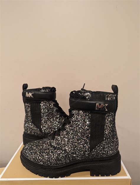 michael kors black glitter boots|Michael Kors embellished sneakers.